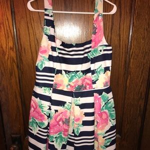 EUC Women’s 14 Tiana B Navy White striped dress